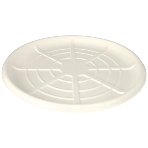 PAPSTAR Servierplatten, Zuckerrohr "pure" rund Ø 47 cm weiß für Meeresfrüchte, 20 x 3 Stück
