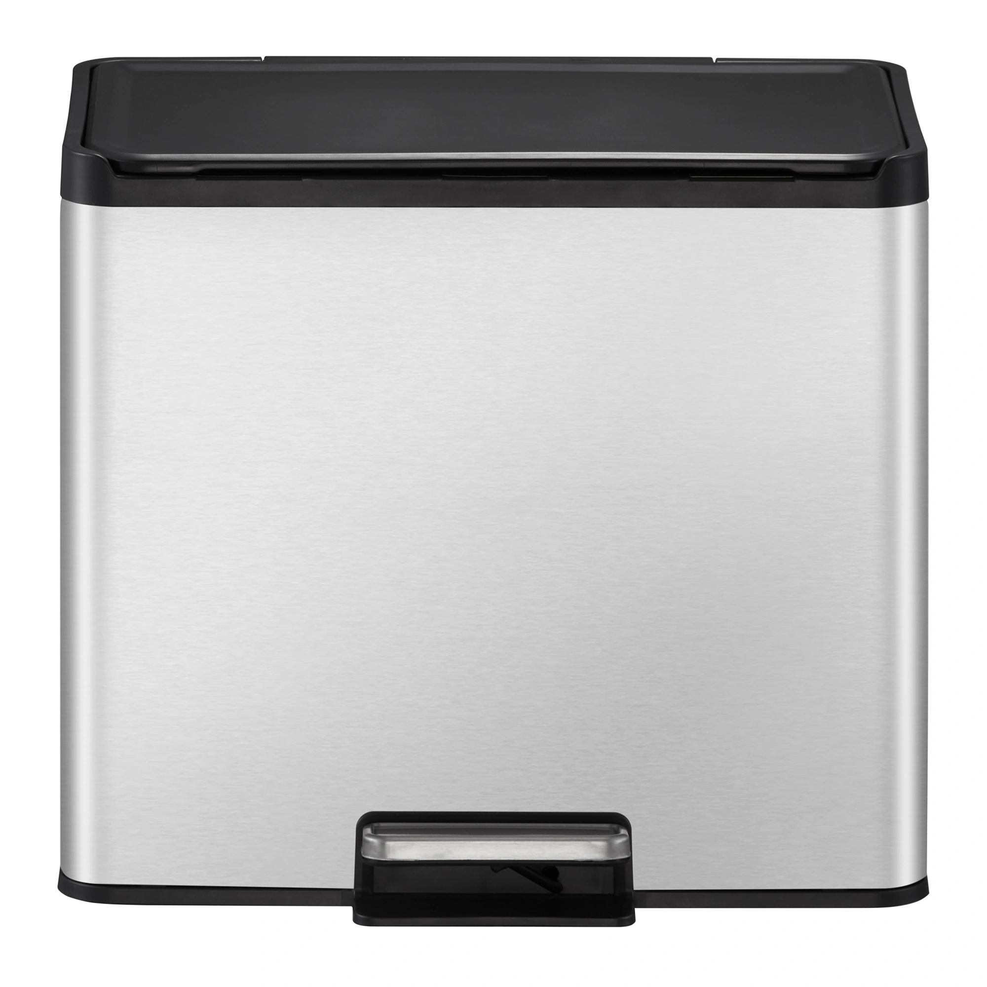 EKO Essential 2 Recycler Treteimer 2 x 15 Liter aus gebürstetem Edelstahl mit Soft-Close-Klappdeckel und Pedal für Abfalltrennung, Artikel 31184682