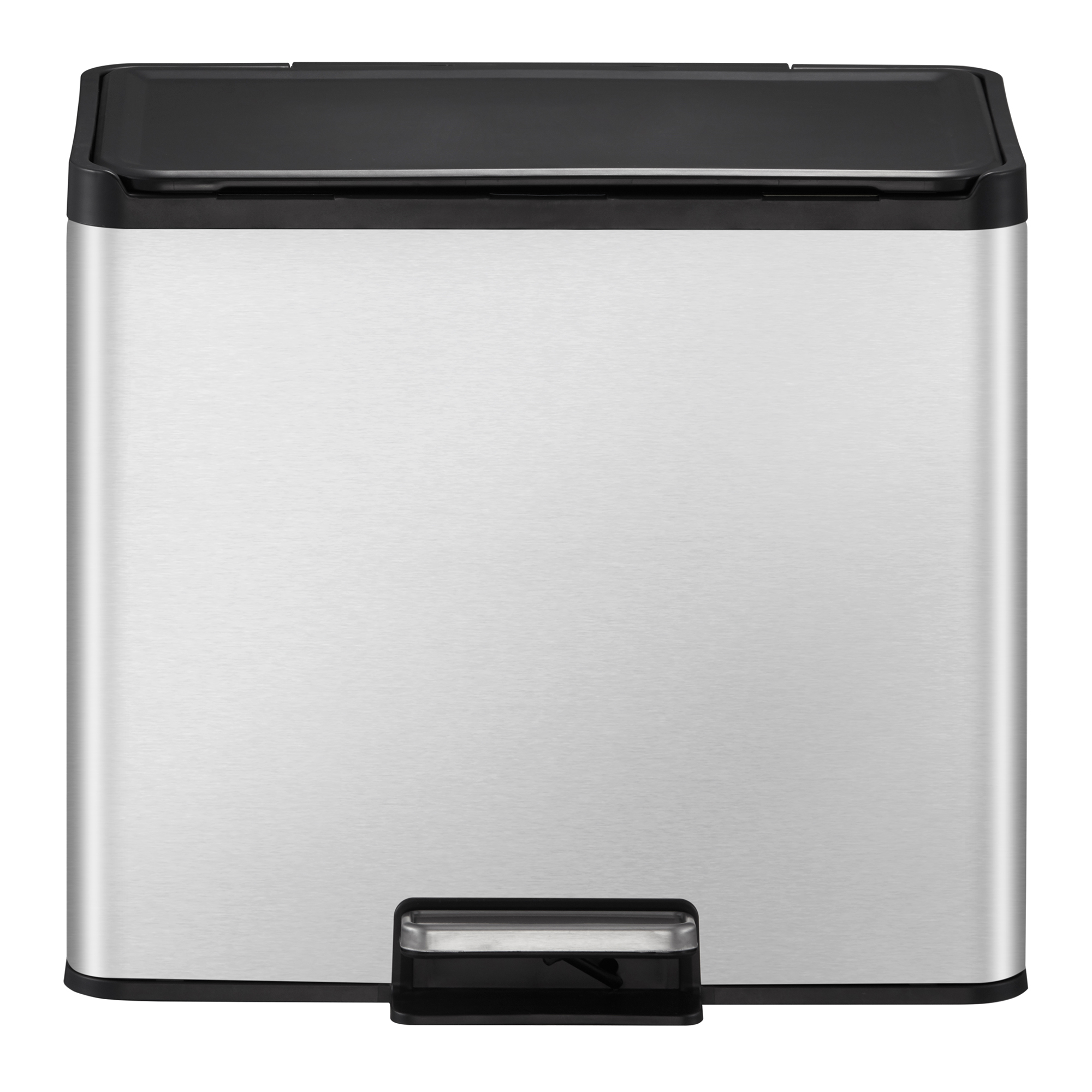 EKO Essential 2 Recycler Treteimer 2 x 15 Liter Klappdeckel Edelstahl mit Pedal