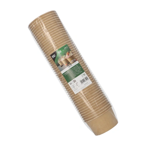PAPSTAR Eisbecher, Pappe rund 200 ml Ø 9,2 cm, 5 cm braun, 10 x 50 Stück