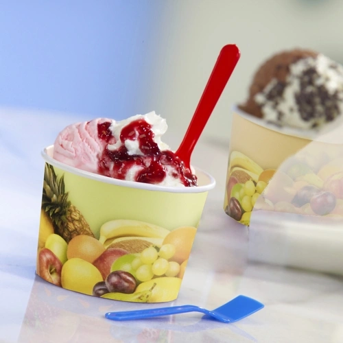 Starpak Eisbecher, Pappe rund 250 ml Ø 10 cm, 6 cm rosa "Triangle", 6 x 200 Stück