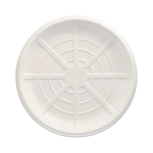 PAPSTAR Servierplatten, Zuckerrohr "pure" rund Ø 35 cm weiß für Meeresfrüchte, 20 x 3 Stück