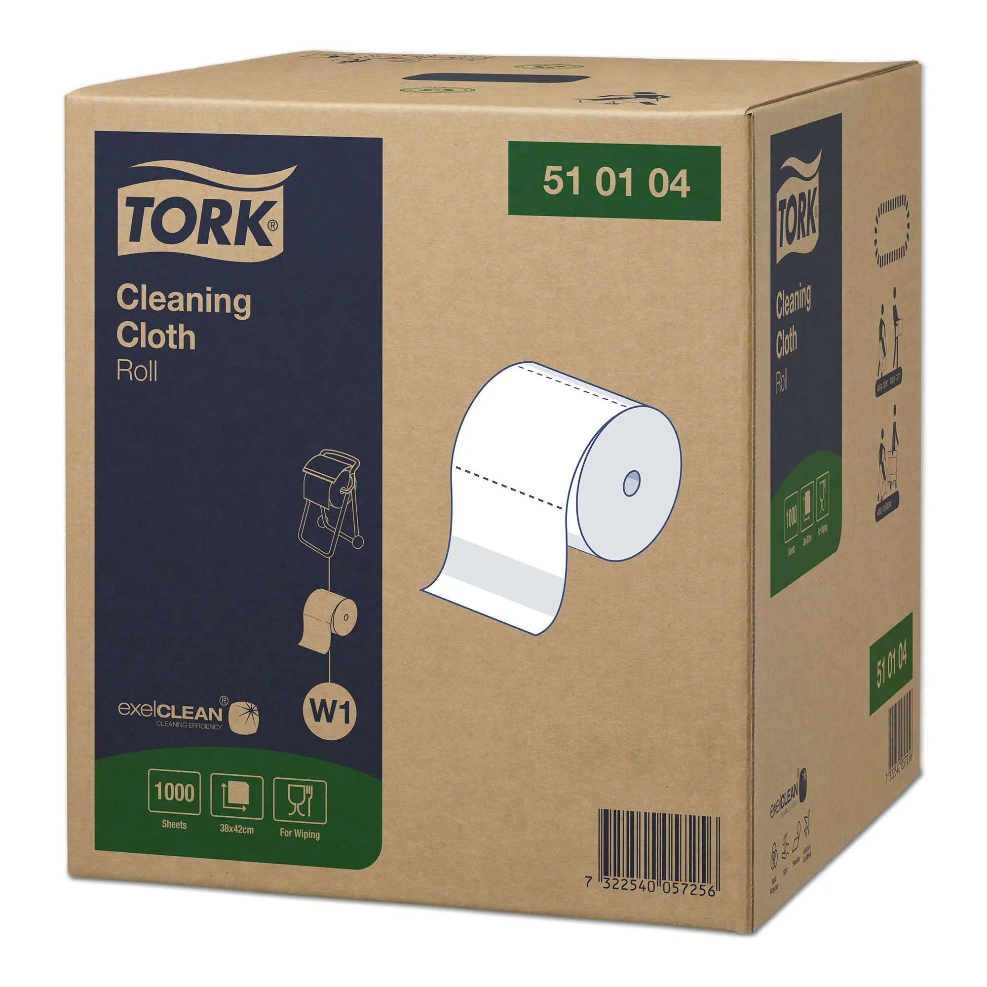 Tork 510104 Reinigungstücher W1, 1-lagig, 380 Meter