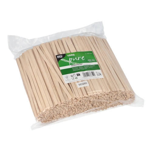 PAPSTAR Rührstäbchen, Holz "pure" 17,8 cm x 5 mm, 10 x 1000 Stück