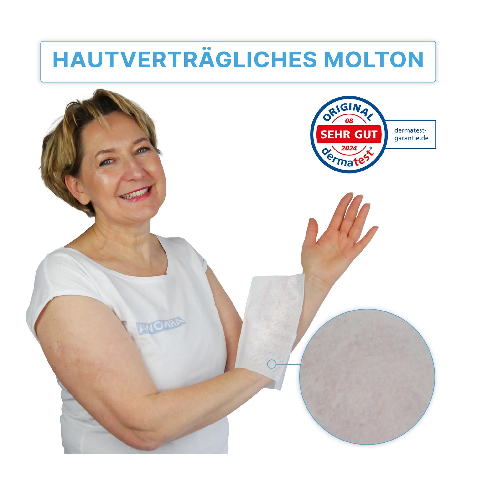 ARNOMED Einmalwaschhandschuhe Molton, 50 Stück