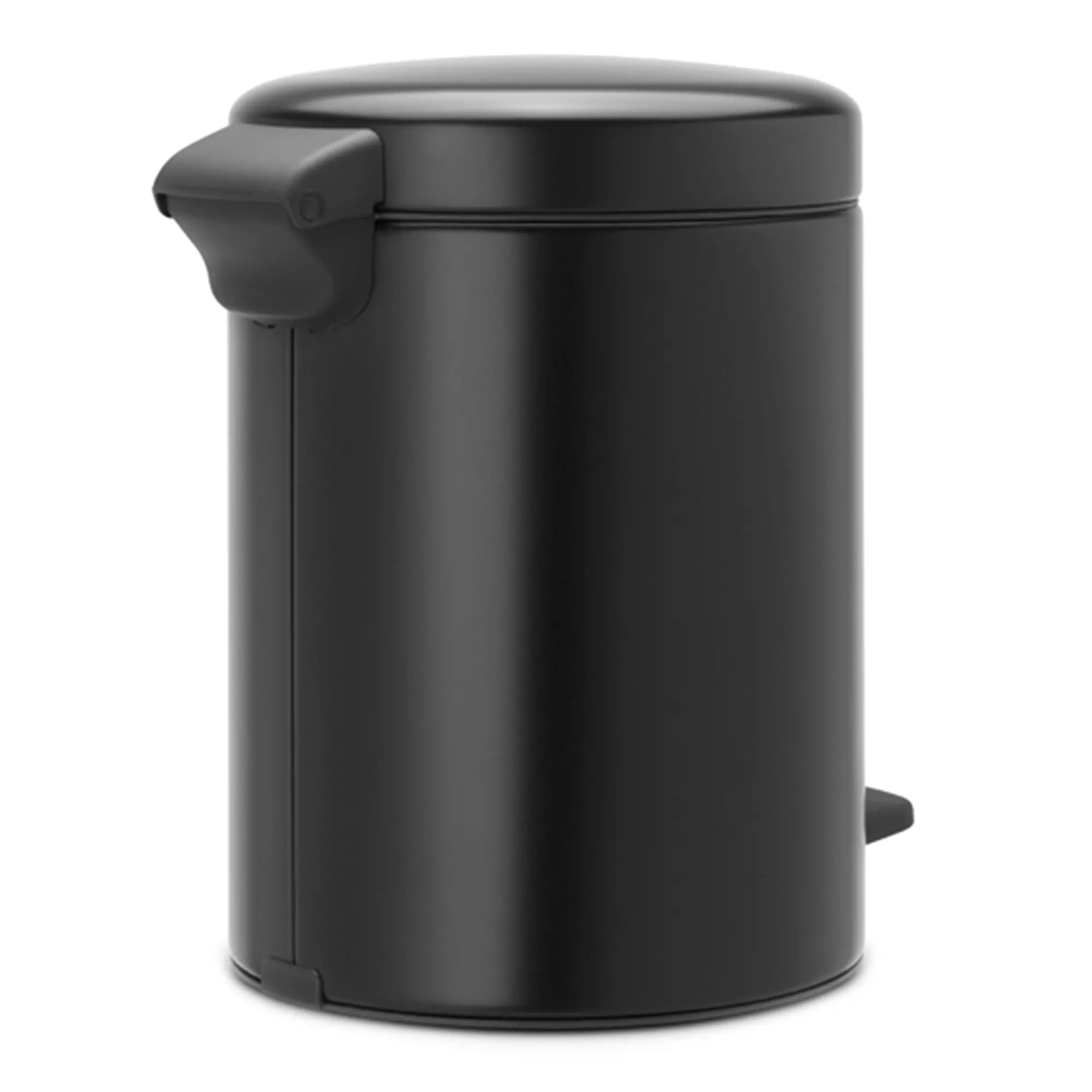 Brabantia newIcon Tretmülleimer 5 Liter schwarz mit geruchsdichtem Soft-Close-Deckel, Fußpedal und Inneneimer aus Kunststoff für Bad und Küche, Art.-Nr. 123572