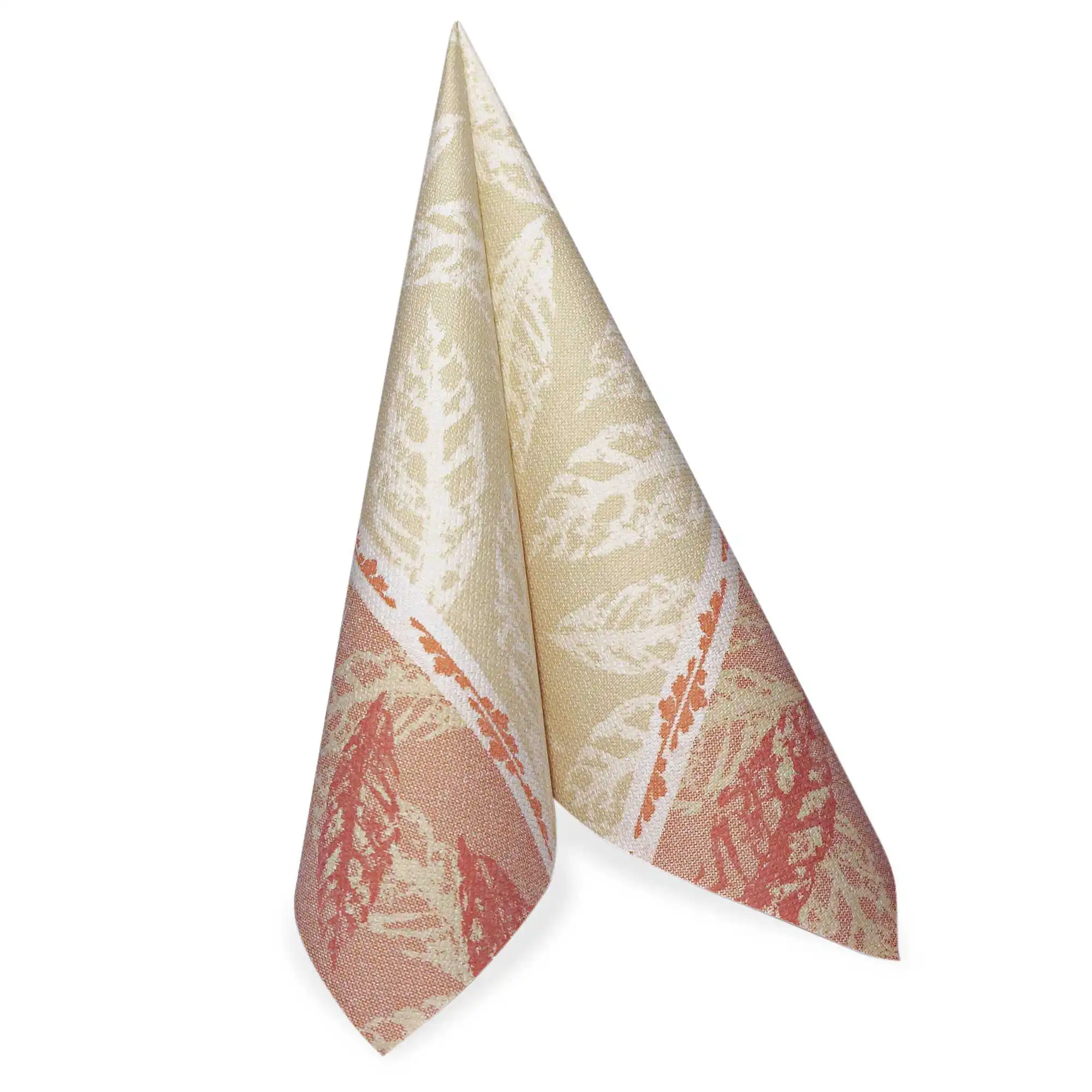 PAPSTAR Servietten ROYAL Collection 1/4-Falz 40 x 40 cm rot Autumn, stoffähnliche Premium-Serviette mit Blättermotiv, Artikel 88319