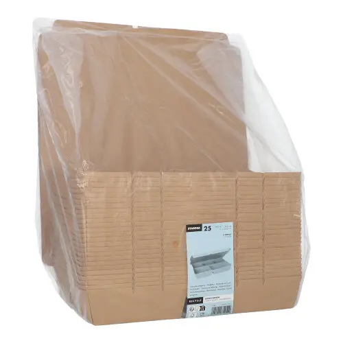 Starpak Lunchboxen, Pappe 5-geteilt 900 ml 4,2 cm x 17 cm x 25,5 cm braun
