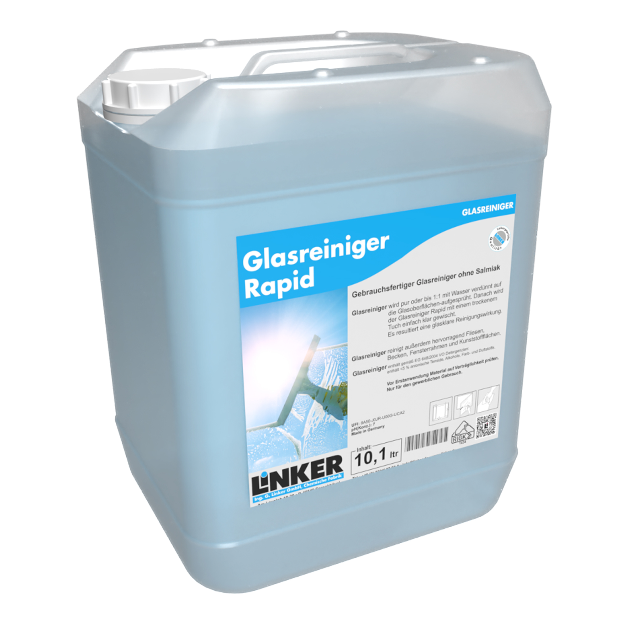 Linker Rapid Glas- Kunststoffreiniger 10 Liter Kanister 041-10_1