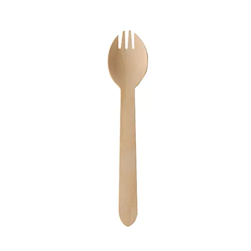 PAPSTAR Göffel, Holz "pure" 16 cm aus natürlichem Birkenholz, stabiler, splitterfreier Einweg-Göffel für Snacks, Artikelnummer 88126
