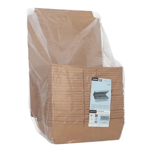 Starpak Lunchboxen, Pappe 3-geteilt 600 ml 5 cm x 14,8 cm x 18,3 cm braun, lebensmittelechte Menübox mit Deckel von PAPSTAR, Artikel 37039
