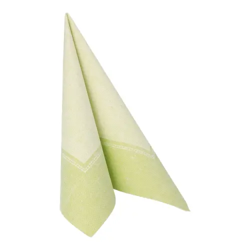 PAPSTAR Servietten "ROYAL Collection" 1/4-Falz 40 x 40 cm hellgrün "Linum" aus stoffähnlichem Premium-Tissue, dekorativ gefaltet für festliche Tischdeko