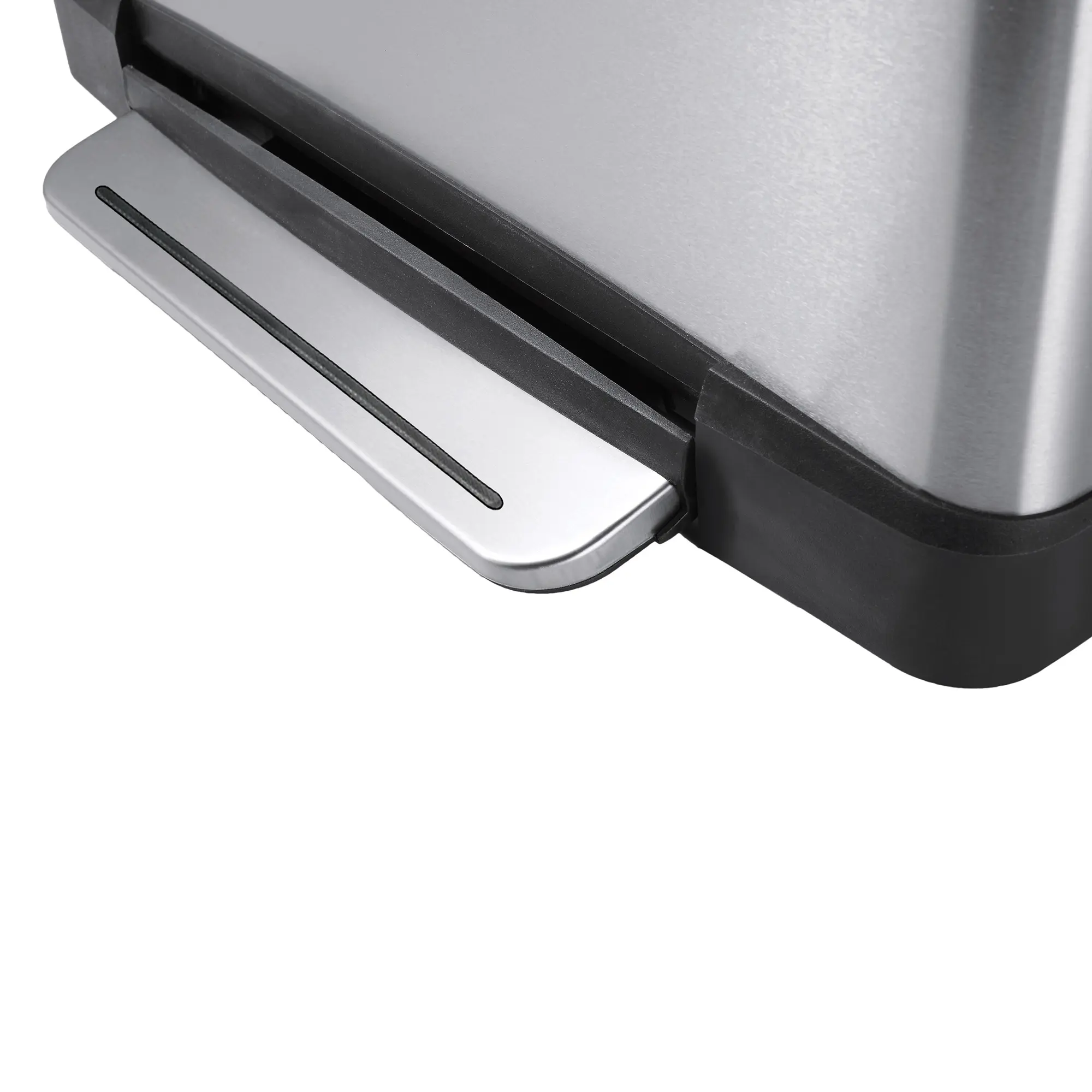 EKO E-Cube Tretmülleimer 40 Liter aus Edelstahl mit rutschfestem Tretpedal und stabilem Kunststoffsockel, Hersteller EKO