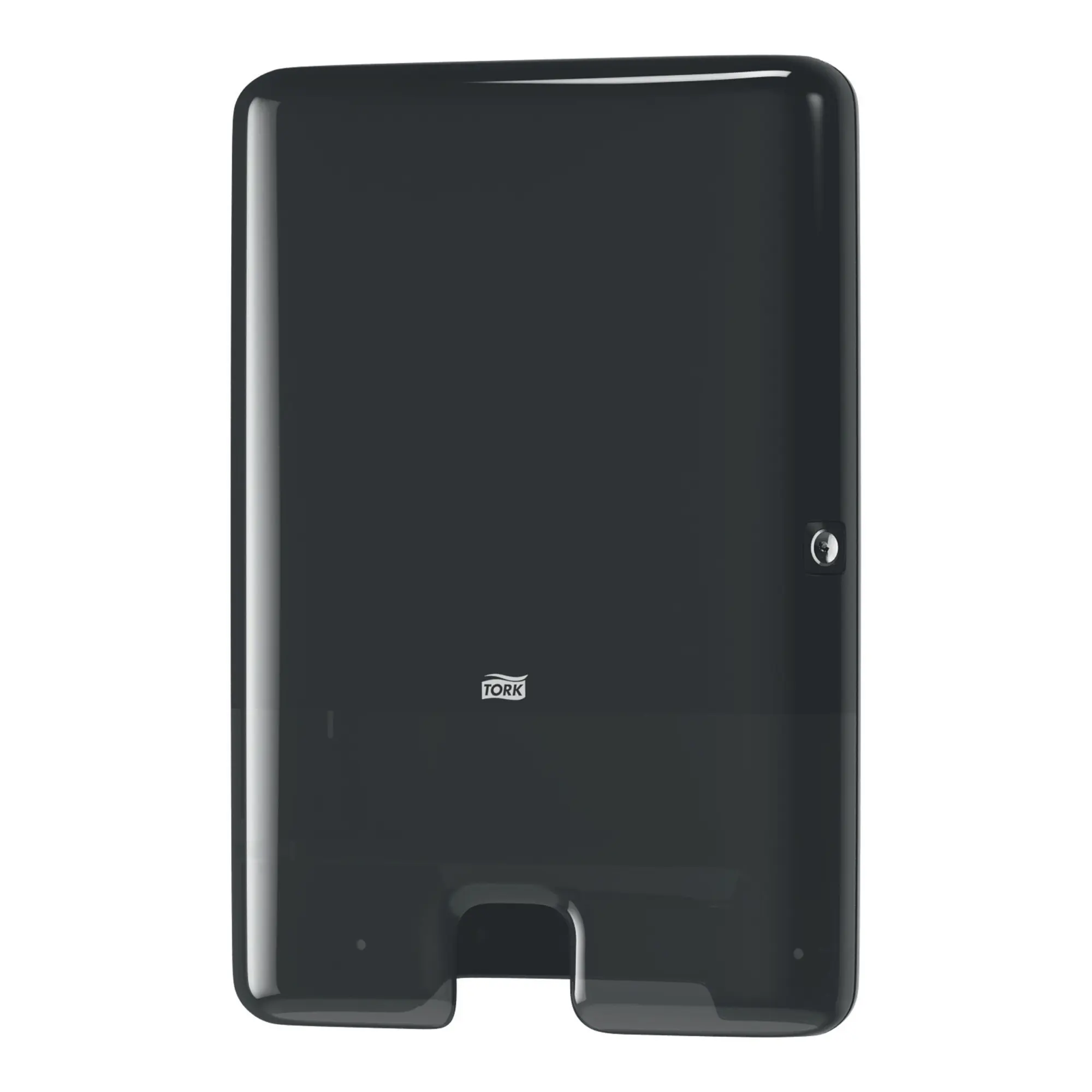 Tork Xpress Spender für Multifold Handtücher H2 in Schwarz, wandmontierter Papierhandtuchspender mit Einzelblattentnahme und Sichtfenster, Artikelnummer 552008