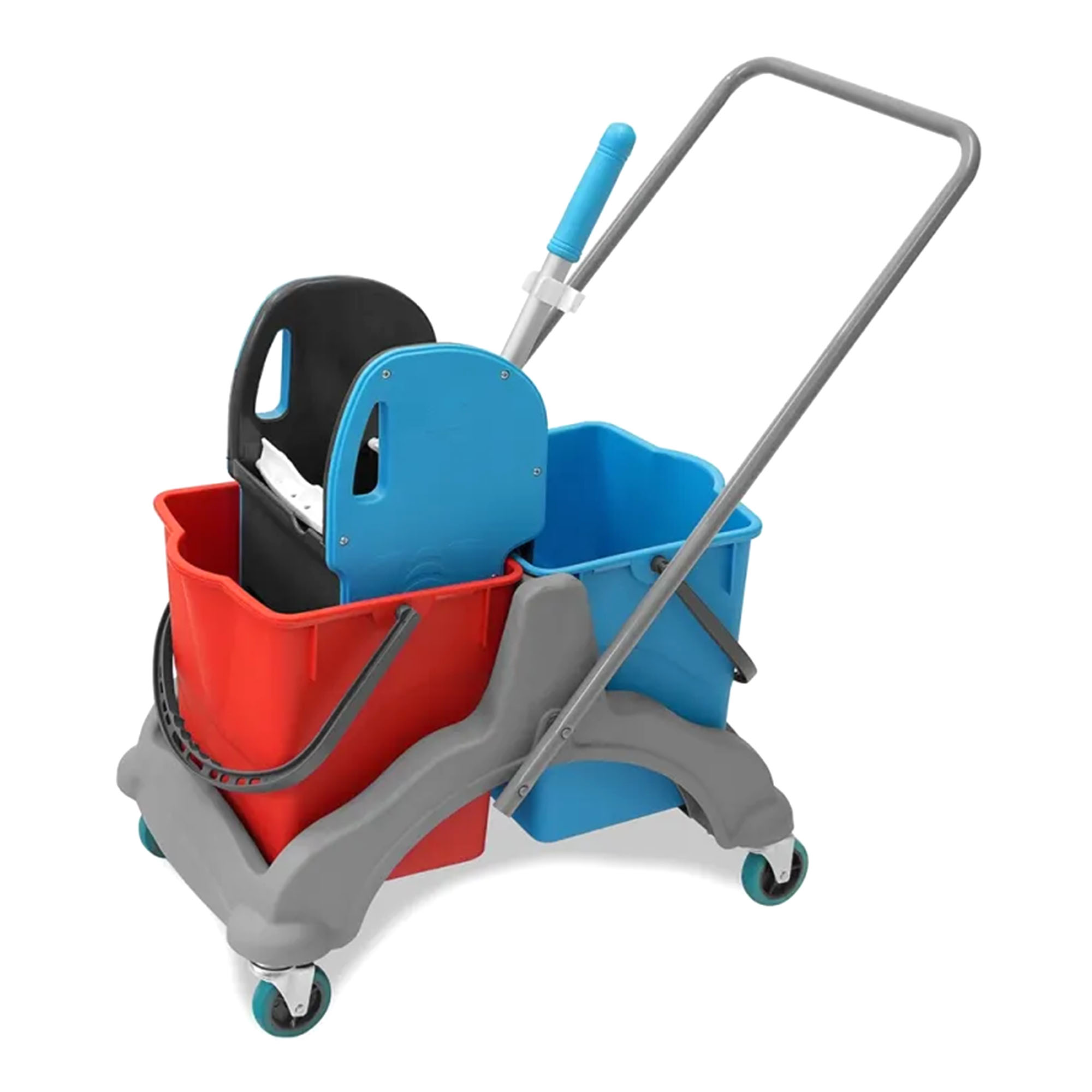 SEMYtop Doppelfahrwagen 2x25 Liter Eimer Kunststoffpresse 