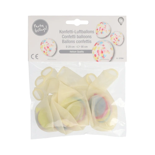 PAPSTAR Luftballons Ø 29 cm mit buntem Konfetti, 12 x 6 Stück