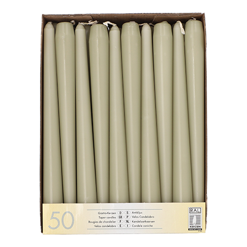 Starpak Leuchterkerzen Ø 2,2 cm, 25 cm farngrün, 2 x 50 Stück