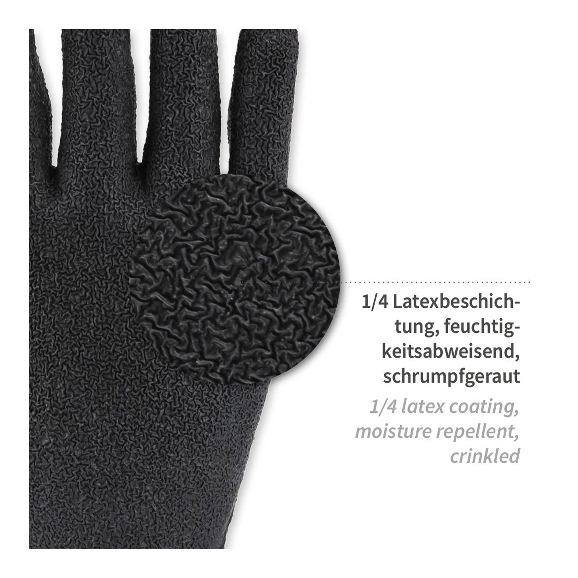 Hygostar Winter Star Kälteschutzhandschuhe mit Latex-Beschichtung schwarz, VE 72 Paar