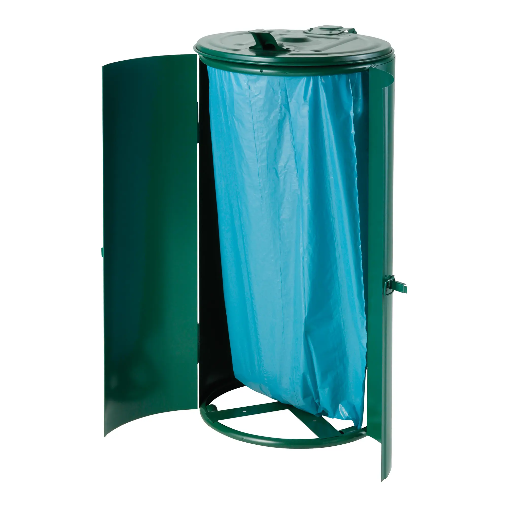 Vepa Bins Beutelhalter mit Metallgehäuse 120 Liter, grüner Müllsackständer mit Deckel und zwei Klapptüren für 120-l-Abfallsäcke, wetterfest und feuerbeständig, Art.-Nr. 2537