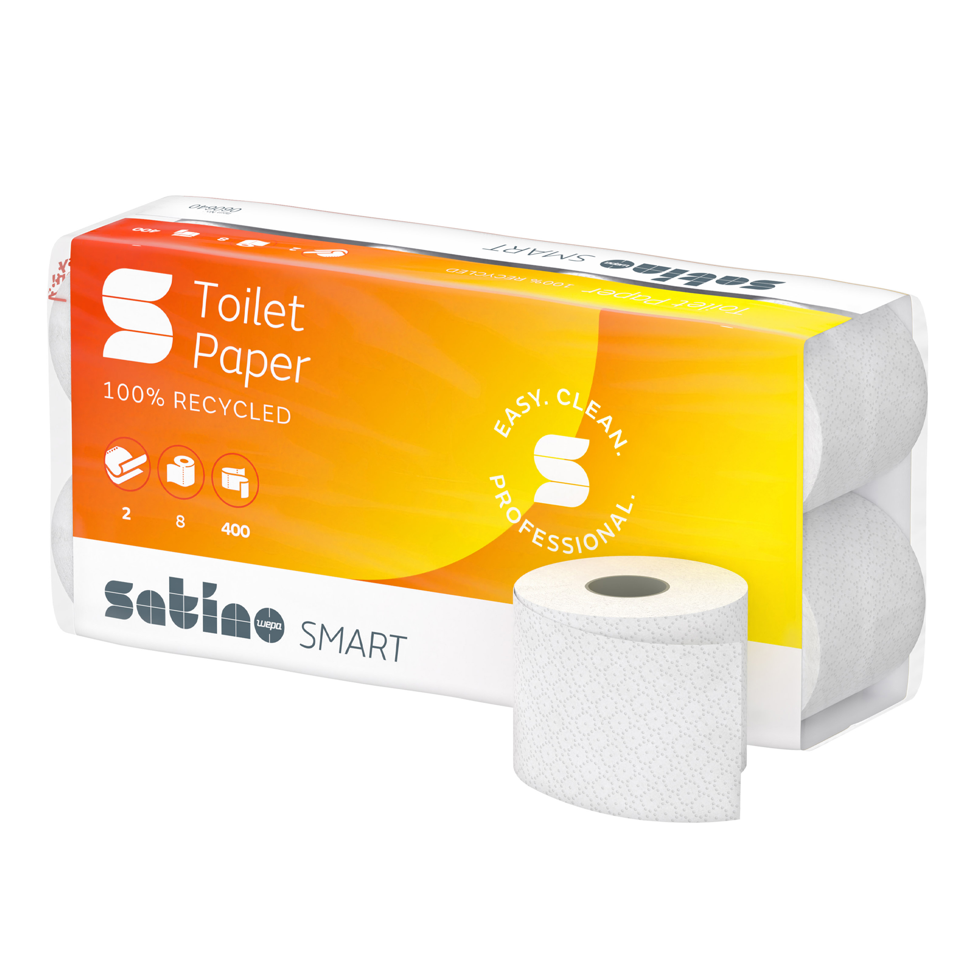 Satino by Wepa smart Toilettenpapier Recycling, 2-lagig, 400 Blatt 48 Rollen 060640_1