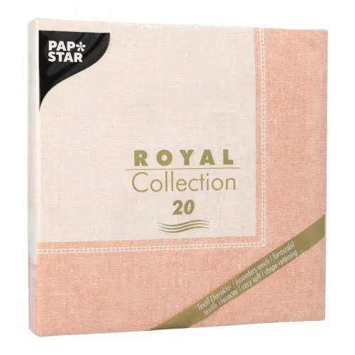 PAPSTAR Servietten "ROYAL Collection" 1/4-Falz 40 x 40 cm terracotta "Linum", stoffähnliche Premium-Tissue Dekorservietten in Terracotta, FSC-zertifiziert, 37201