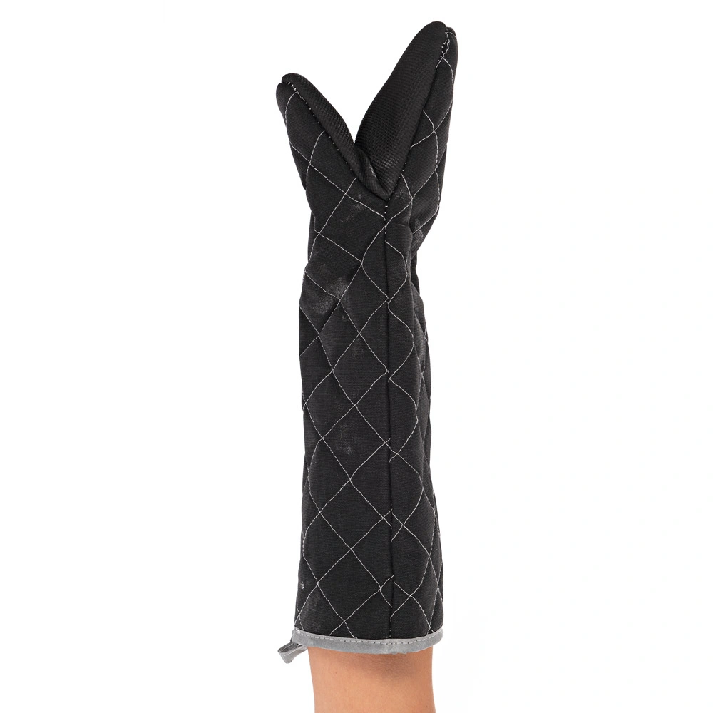Hygostar Flamestar Puppet, Canvas Hitzeschutzhandschuhe mit Silikon-Beschichtung schwarz, VE 6 Stück