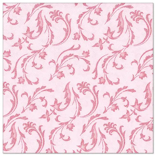 PAPSTAR Servietten ROYAL Collection 1/4-Falz 40 x 40 cm fuchsia Damascato mit barockem Ornament-Dekor, weiche, formstabile Premium-Servietten, Artikel 85002