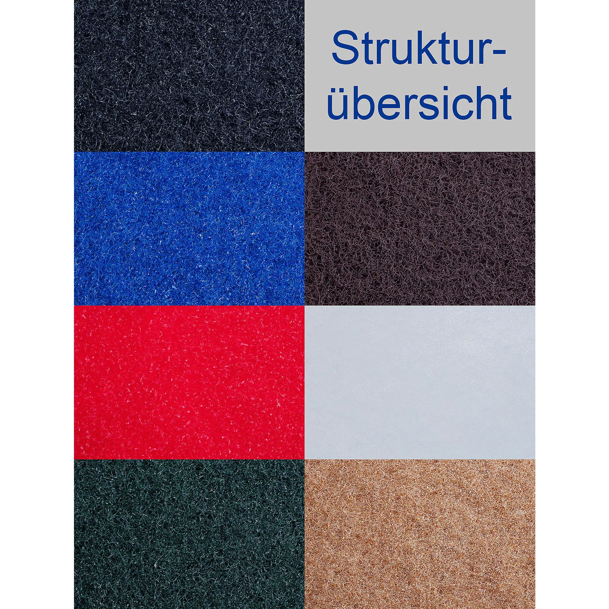 Maschinenpads Superpads 203 mm 8" von Floorstar, Strukturübersicht der Padoberflächen in schwarz, blau, grün, rot, weiß und braun für Scheuersaugmaschinen und Einscheibenmaschinen