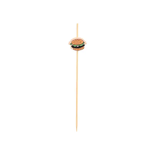 PAPSTAR Fingerfood - Picker 12 cm "Burger" aus Bambus, dekorativer Spieß für Burger, Snacks und Fingerfood, Packung mit 800 Stück