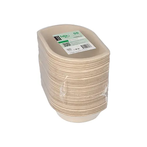 PAPSTAR Conpax (LM) Snacktrays Zuckerrohr 3,1 cm x 9,7 cm x 13,2 cm natur