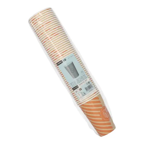 Starpak Trinkbecher Pappe 0,3 l Coffee Line, brauner Einweg-Pappbecher Ø 8 cm, 11,6 cm Höhe von PAPSTAR für Heiß- und Kaltgetränke