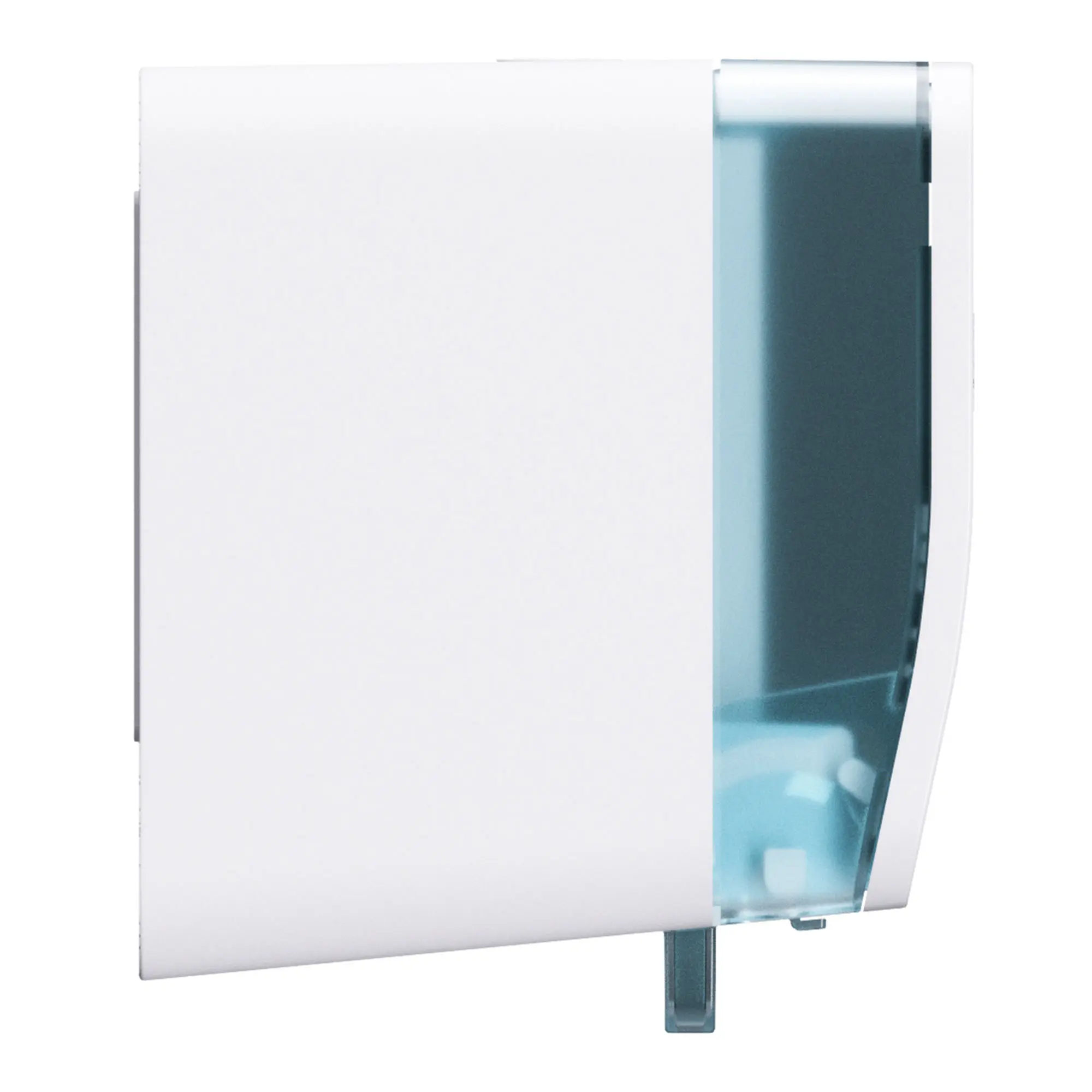 Satino by Wepa HYGINITY Doppelrollen-Toilettenpapierspender MT1 für 2 Kleinrollen in Weiß mit umlaufendem transparentem Sichtfenster für schnelle Füllstandskontrolle