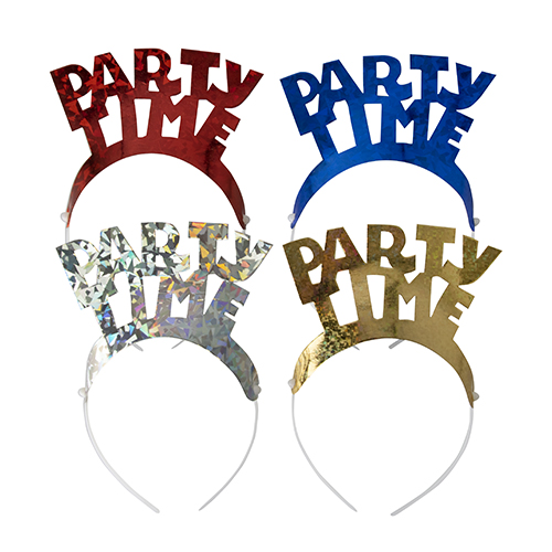 PAPSTAR 4 Haarreifen farbig sortiert "Party Time" "Metallic"