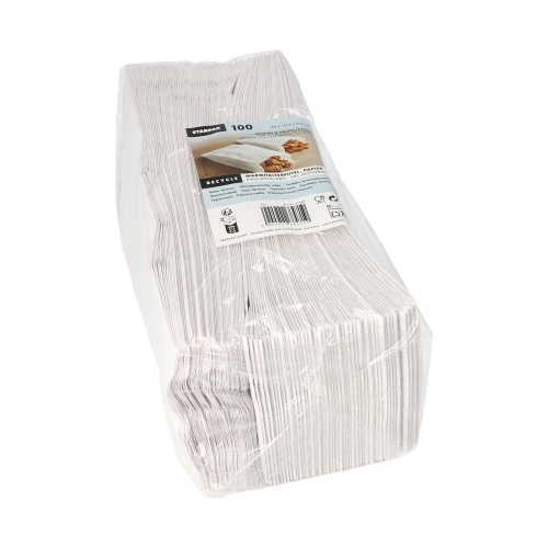 Starpak Warmhaltebeutel, Papier mit PE-Einlage 24 cm x 10,5 cm x 5,5 cm weiß, 10 x 100 Stück