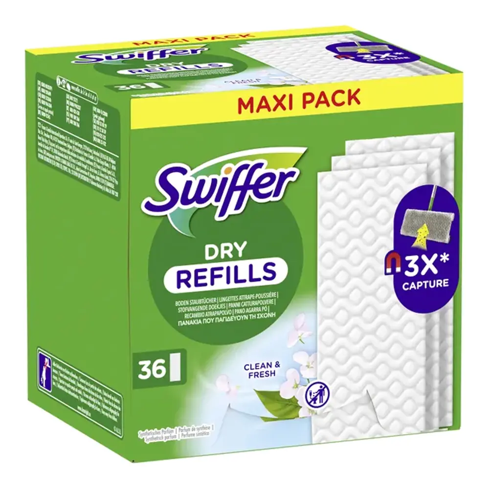 Swiffer Trocken Wischtücher mit Duft Nachfüller, 36 Tücher