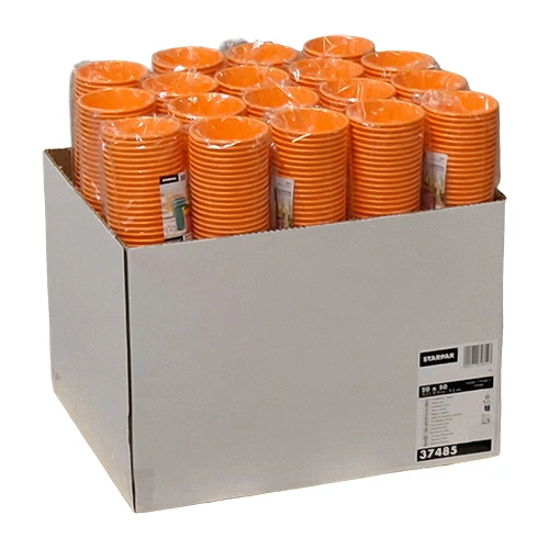 Starpak Trinkbecher, Pappe "To Go" 0,2 l Ø 8 cm, 9,2 cm orange, 20 x 50 Stück