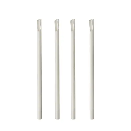PAPSTAR Trinkhalme mit Löffel, Papier "pure" Ø 8 mm, 20 cm weiß, stabile Papiertrinkhalme für Cocktails, Limonaden und Erfrischungsgetränke, FSC-zertifiziert