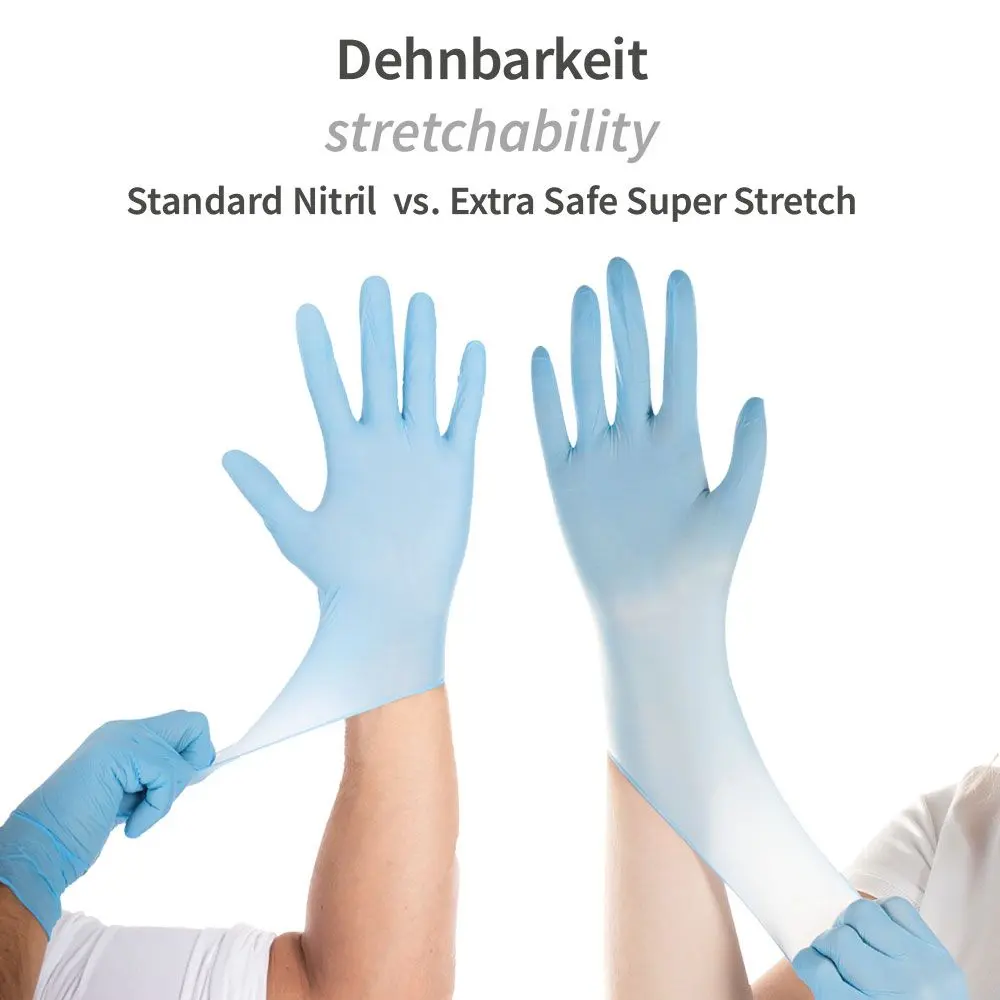 Hygostar Extra Safe Super Stretch Nitrilhandschuhe blau puderfrei, VE 1000 Stück