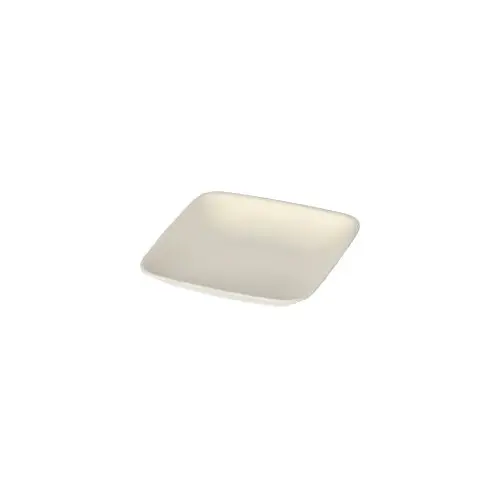 PAPSTAR 50 Fingerfood - Teller, Zuckerrohr "pure" eckig 6,5 cm x 6,5 cm weiß