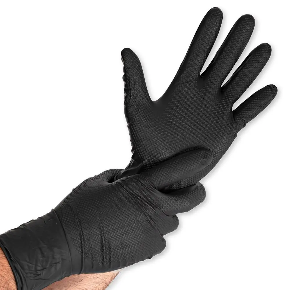 Hygostar Power Grip Long Nitrilhandschuhe schwarz puderfrei, VE 500 Stück