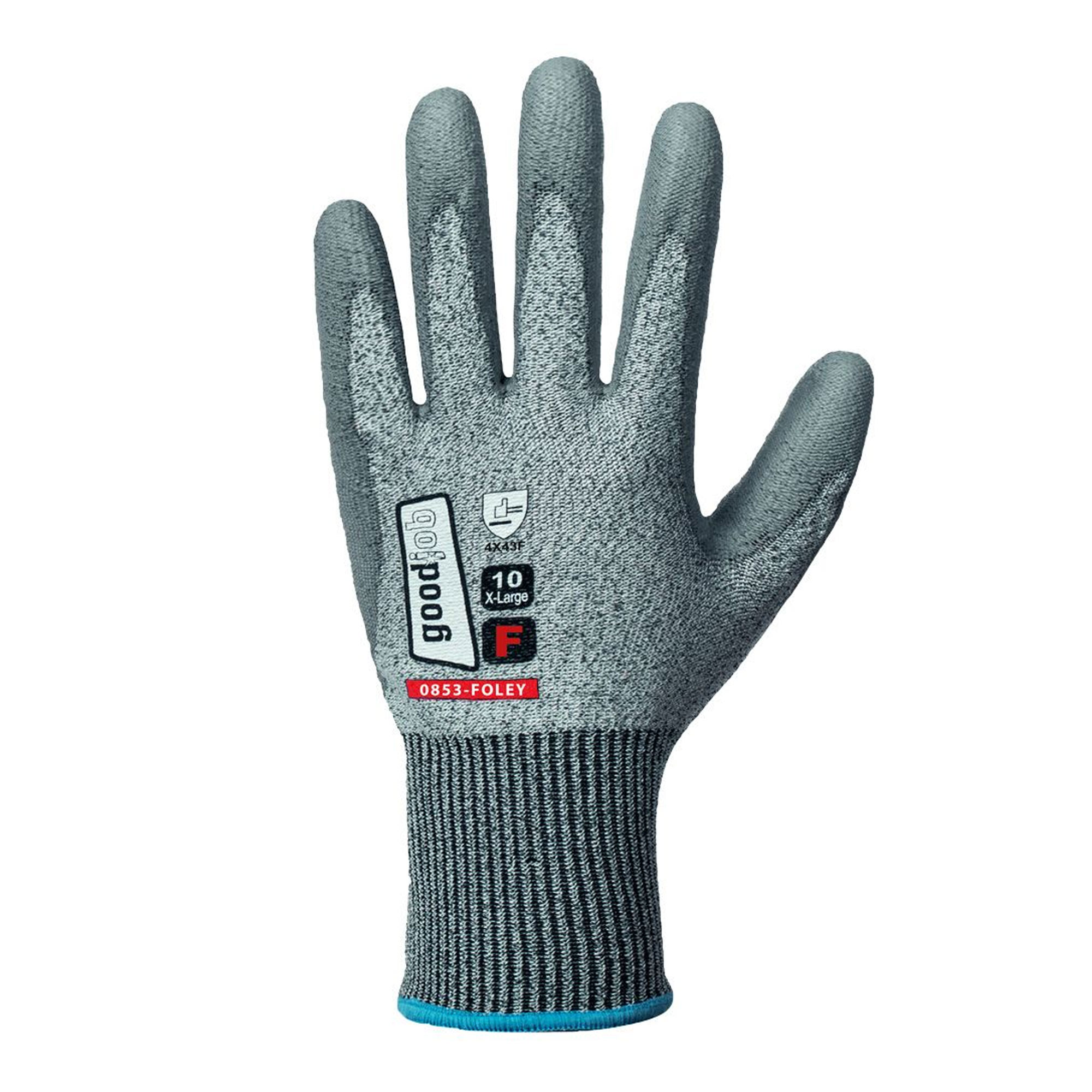 Goodjob Foley 0853 Schnittschutzhandschuhe mit Polyurethan-Beschichtung grau, VE 60 Paar