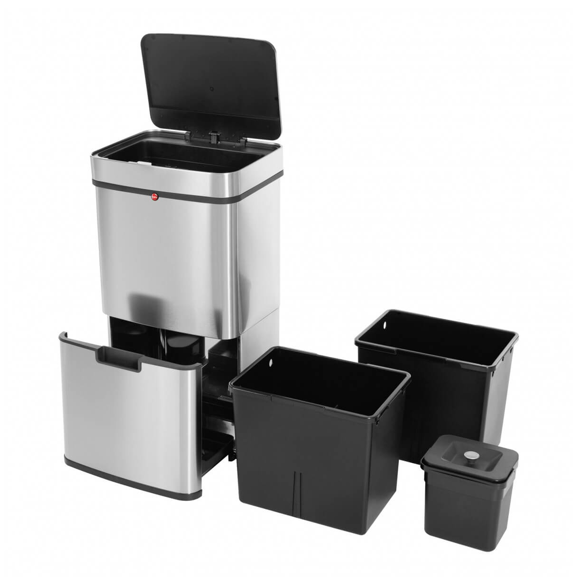 Hailo Öko Vario XL automatischer Mülltrenner mit Sensor 2x25 und 1x4 Liter