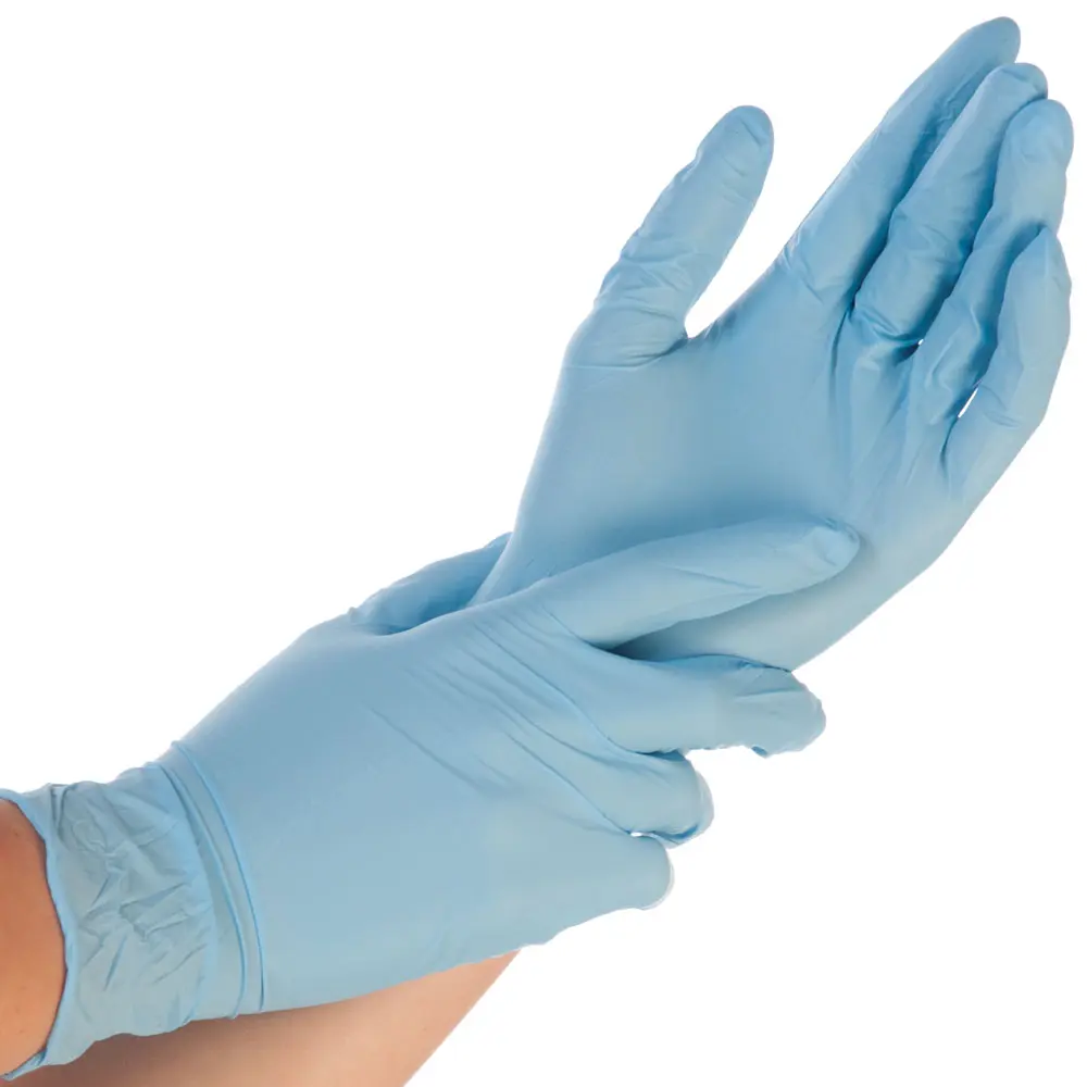 Hygostar Safe Premium Nitrilhandschuhe blau, puderfrei und latexfrei, VE 1000 Stück im Beutel, für Medizin, Pflege, Gastronomie und Lebensmittelbereiche