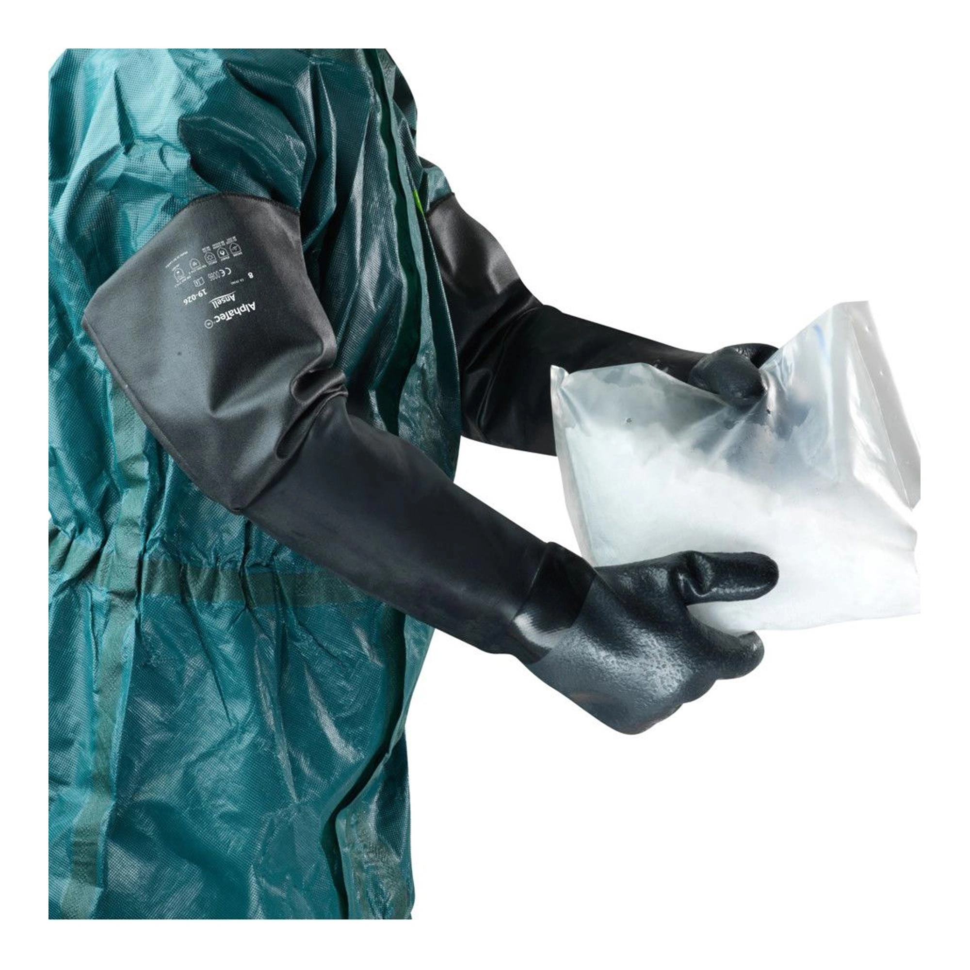Ansell AlphaTec 19-026 Chemikalienschutzhandschuhe mit Neopren-Beschichtung schwarz/grau, VE 1 Paar