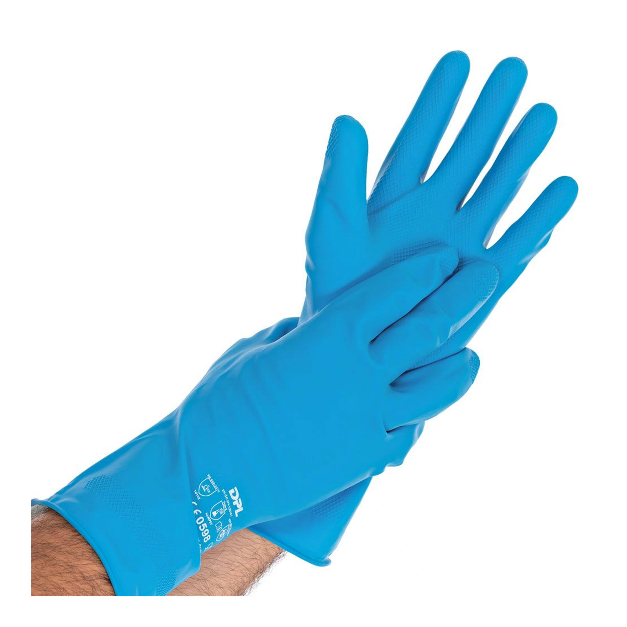 Hygostar Smooth Blue Chemikalienschutzhandschuhe mit Latex-Beschichtung blau, VE 10 Paar