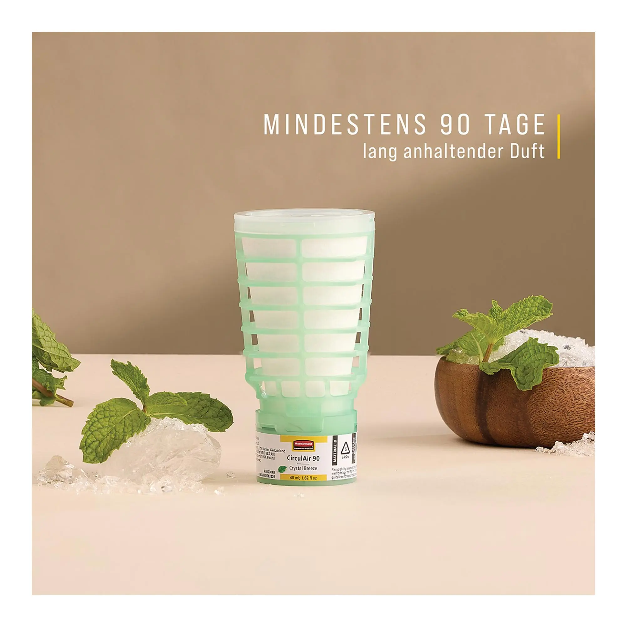 Rubbermaid CirculAir 90 Duftspender Nachfüllset von Rubbermaid in der Duftrichtung Crystal Breeze, Lufterfrischer-Kartusche mit mindestens 90 Tagen lang anhaltendem Duft für Waschräume und Sanitärbereiche