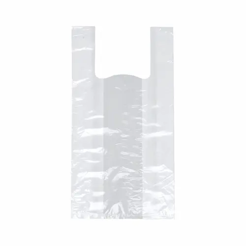 PAPSTAR 250 Hemdchen-Tragetaschen, HDPE 48 cm x 22 cm x 12 cm transparent Knotenbeutel