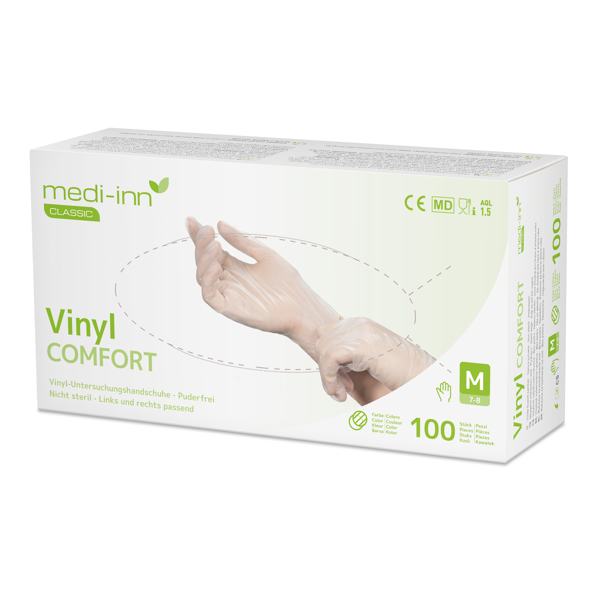WORK-INN/PS 1000 Handschuhe, Vinyl Puderfrei "Comfort