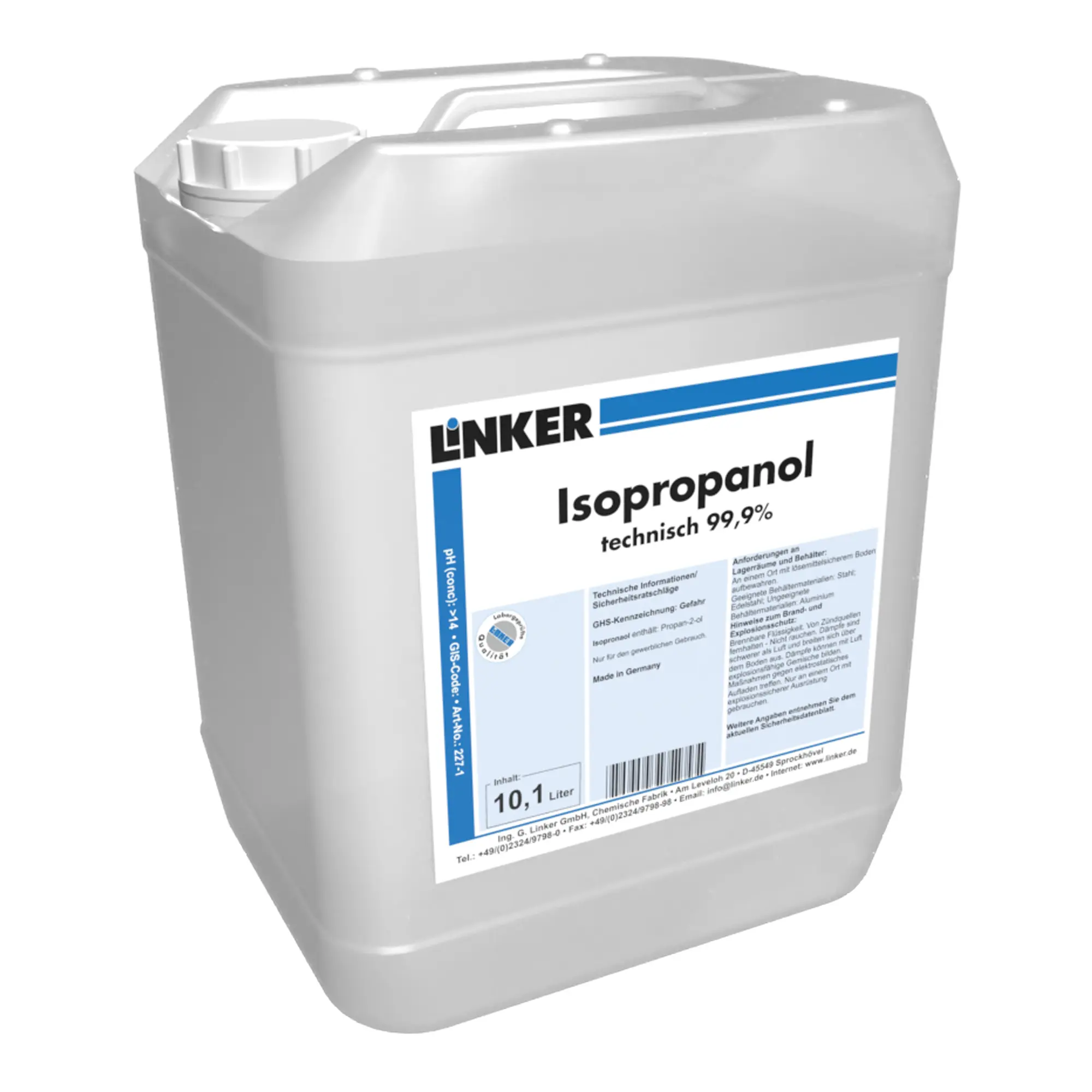 Linker Isopropanol 99,9% 2-Propanol, Isopropylalkohol 10 Liter Kanister 1015-10_1