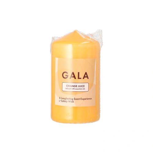 PAPSTAR "GALA" Duft-Stumpenkerze Ø 58 mm, 110 mm orange - Orange Juice, 6 x 1 Stück